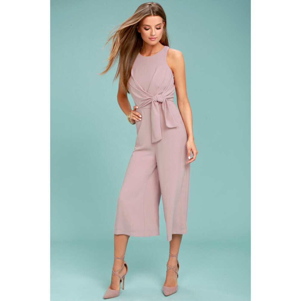 Lulus On Track Mauve Midi Jumpsuit Pink - Size S